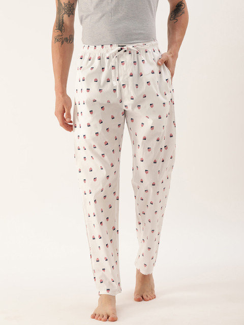 

Urban Dog Men White Printed Cotton Lounge Pants