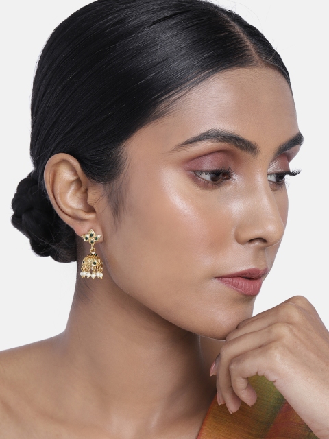 

ASMITTA JEWELLERY Gold-Plated Dome Shaped Drop Earrings