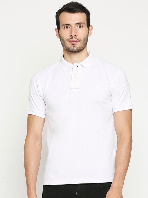 

FiTZ Men White Polo Collar Slim Fit T-shirt