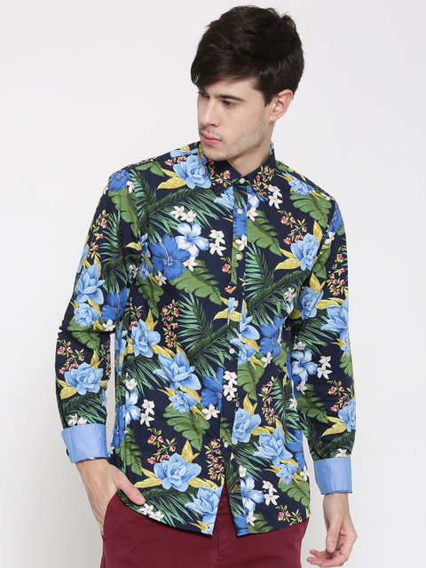 

Tommy Hilfiger Men Blue & Green Printed Casual Shirt