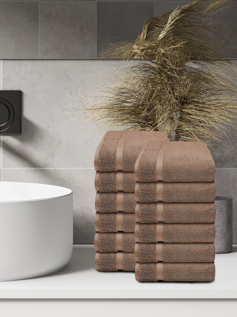 

Trident Set of 12 Brown Striped 500 GSM Face Towels