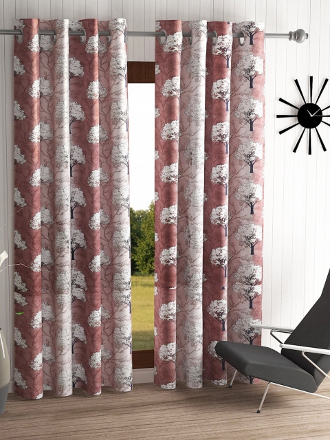 

Home Sizzler Brown & White Set of 2 Floral Long Door Curtain