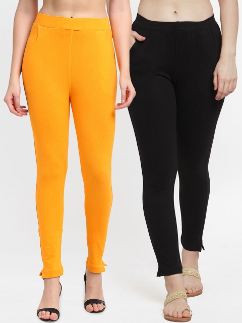 

TAG 7 Women Pack Of 2 Leggings, Yellow