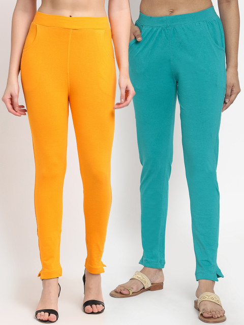 

TAG 7 Women Pack Of 2 Leggings, Yellow