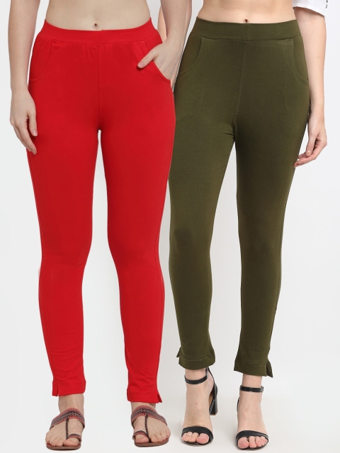 

TAG 7 Women Pack Of 2 Leggings, Olive
