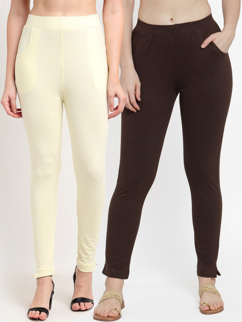 

TAG 7 Women Pack Of 2 Leggings, Cream