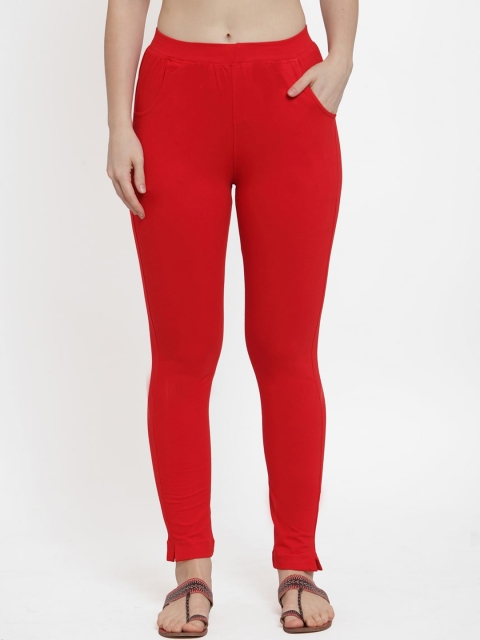 

TAG 7 Women Cream & Red Pack of 2 Leggings