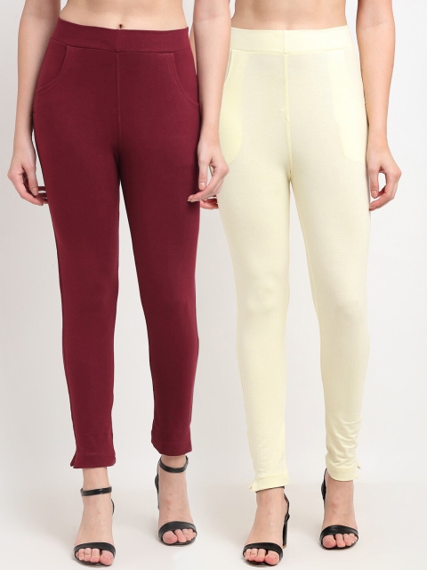 

TAG 7 Women Maroon & Pack of 2 Leggings