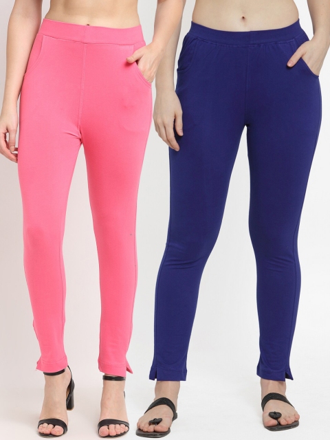 

TAG 7 Women Pink & Blue Pack of 2 Leggings