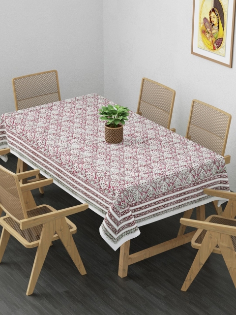 

Clasiko White & Red Printed Pure Cotton 6-Seater Rectangular Table Cover