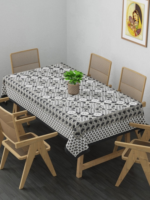 

Clasiko Grey & White Floral Printed Pure Cotton 6 Seater Table Cover