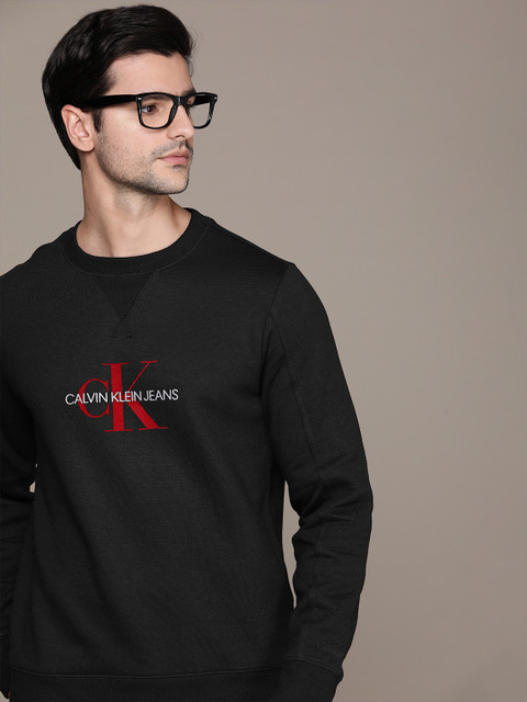 

Calvin Klein Jeans Men Black Logo Printed Sweatshirt