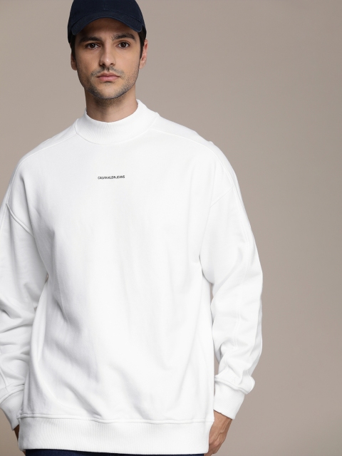 

Calvin Klein Jeans Men White Solid Sweatshirt