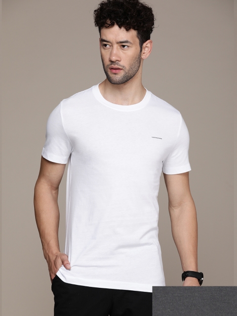 

Calvin Klein Jeans Men Grey Brand Logo Printed Slim Fit T-shirt