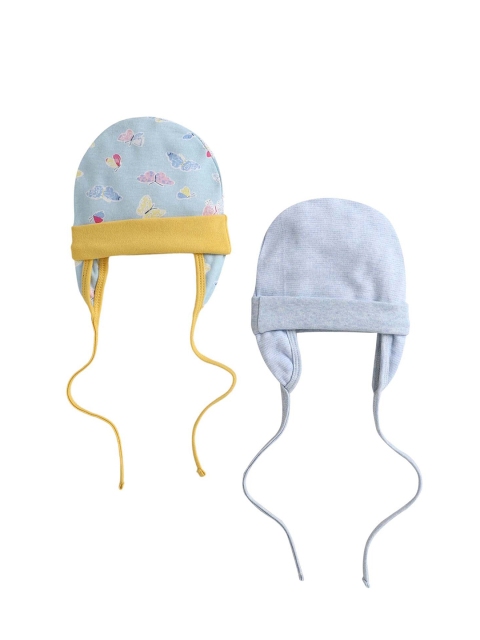 

BUMZEE Unisex Kids Pack Of 2 Printed Beanie, Blue