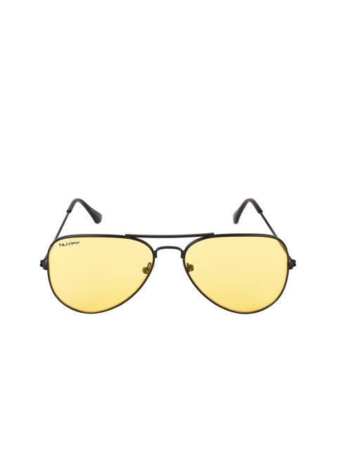

NuVew Unisex Yellow Lens & Black Aviator Sunglasses - 16156-29-NW-1001-Yellow