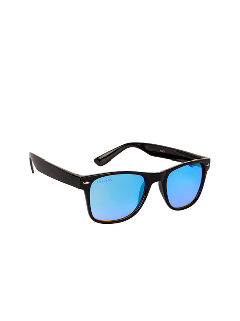 

NuVew Unisex Blue Lens & Black Wayfarer Sunglasses - 16043-22-NW-82230-Mirror Sky Blue
