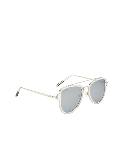

Ted Smith Unisex Grey Lens & Silver-Toned Aviator Sunglasses with Polarised Lens