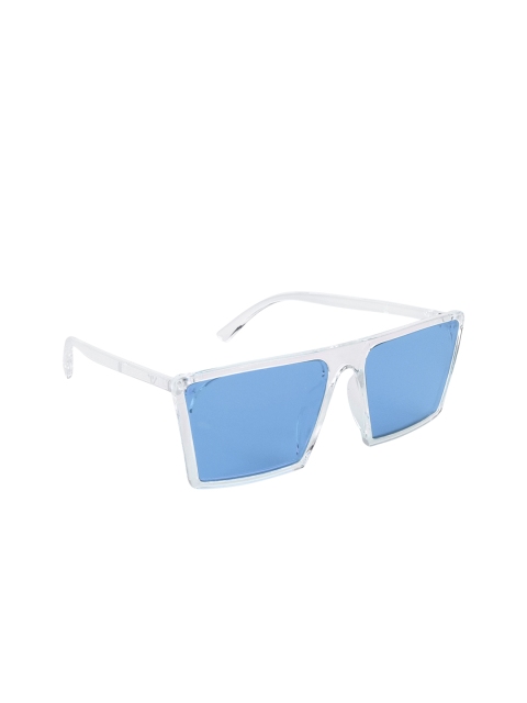 

NuVew Unisex Blue Lens & White Square Sunglasses - 16073-27-NW-11913-Blue