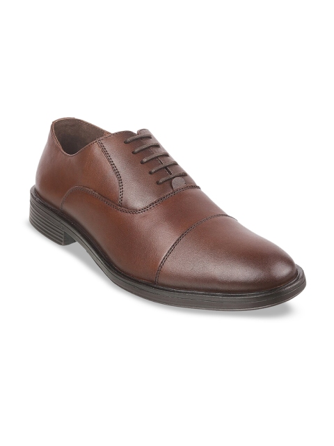 

Mochi Men Brown Solid Leather Formal Oxfords