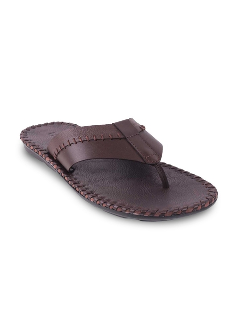 

Mochi Men Brown Leather Comfort Slip On Sandals