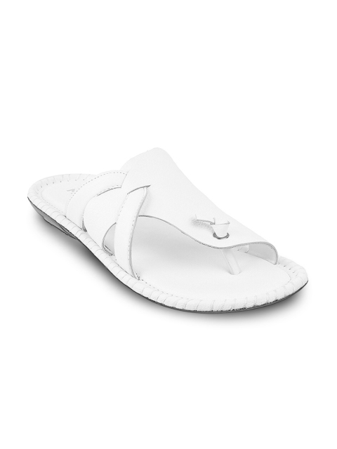 

Mochi Men White Leather Comfort Slip On Sandals