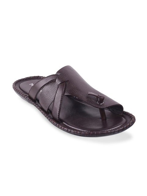 

Mochi Men Brown Leather Comfort Slip On Sandals