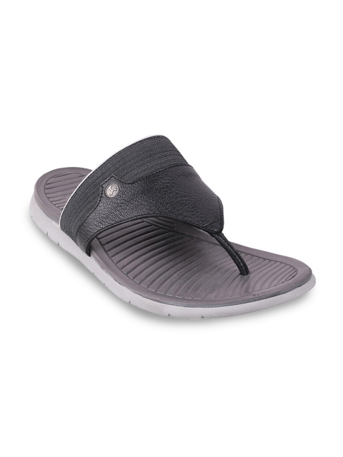 

Mochi Men Black & Grey Synthetic Leather Comfort Sandals
