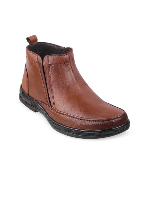 

Mochi Men Tan Leather Flat Boots
