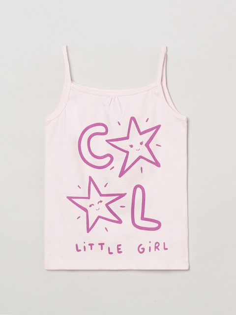 

max Girls Pink Typography Printed T-shirt