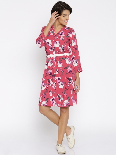 

Noi Women Pink Printed A-line Dress