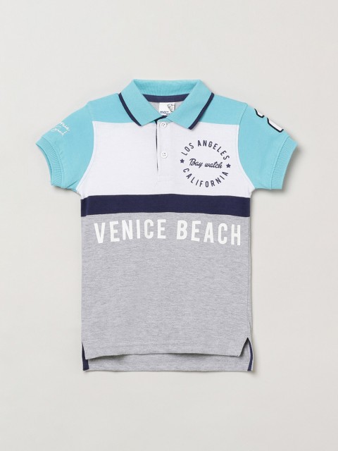 

max Boys Multicoloured Colourblocked Polo Collar T-shirt, Multi