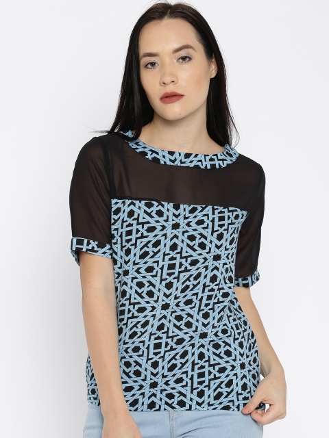 

Noi Women Black & Blue Printed Top
