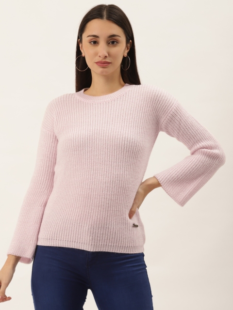 

Duke Women Pink Solid Drop-Shoulder Wool Pullover