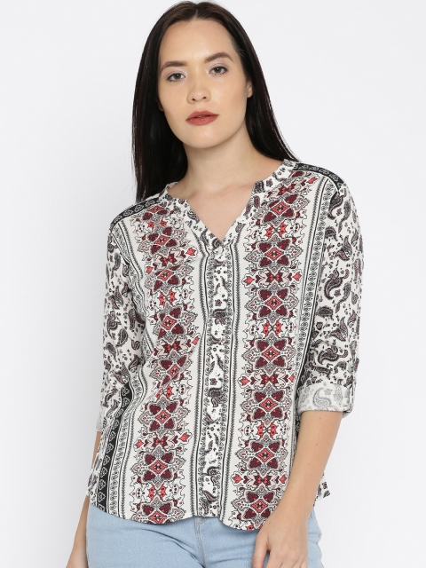 

Noi Women Off-white Printed Top