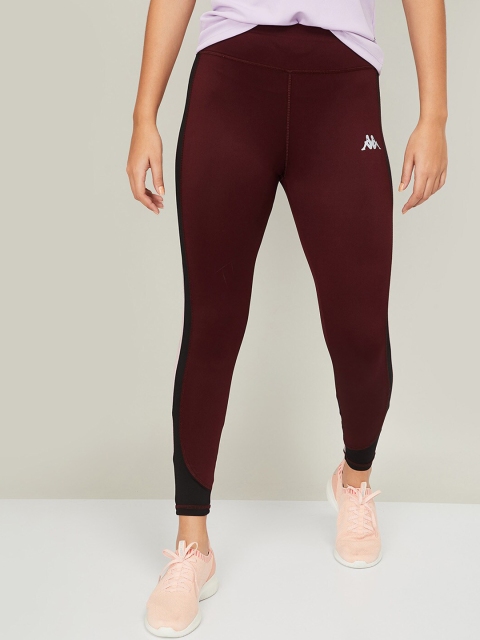 

Kappa Women Burgundy & Black Solid Tights