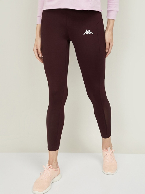 

Kappa Women Burgundy Solid Tights