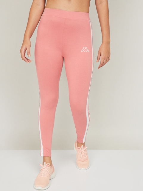 

Kappa Women Pink & White Solid Cotton Tights