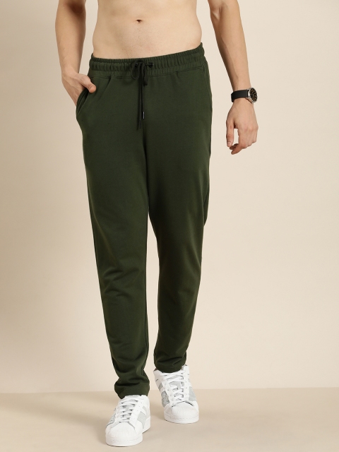 

Invictus Indoor Men's Olive Green Solid Mid Rise Regular Joggers Track Pants