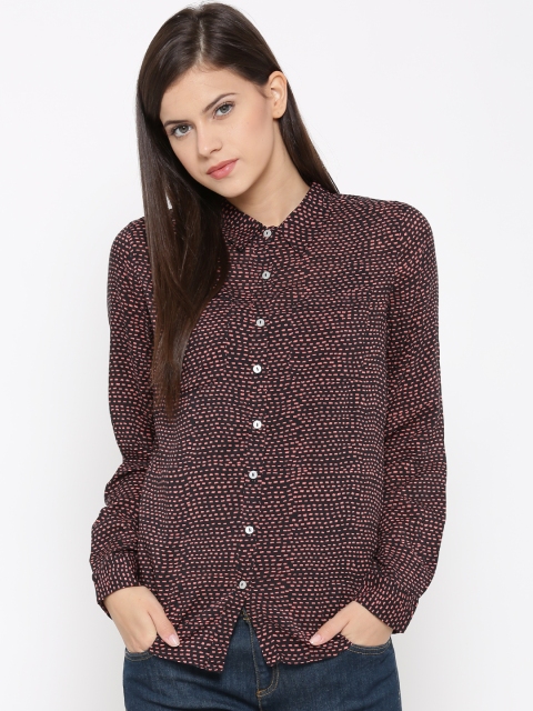 

United Colors of Benetton Women Black Printed Casual Shirt