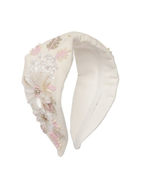 

Bella Moda Women White & Pink Embellished Hairband