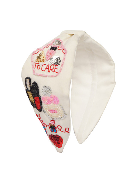 

Bella Moda Women White & Black Embellished Hairband