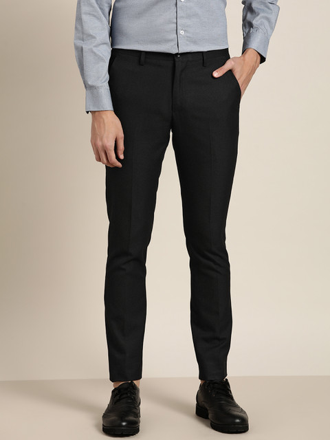 

INVICTUS Men Black Solid Slim Fit Formal Trousers