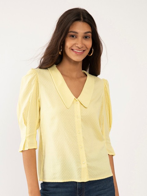 

Zink London Yellow Shirt Style Top