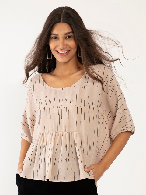 

Zink London Beige A-Line Top