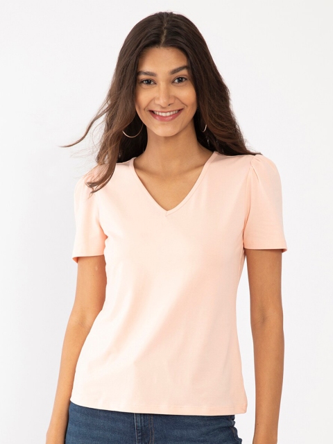 

Zink London Peach-Coloured Regular Top