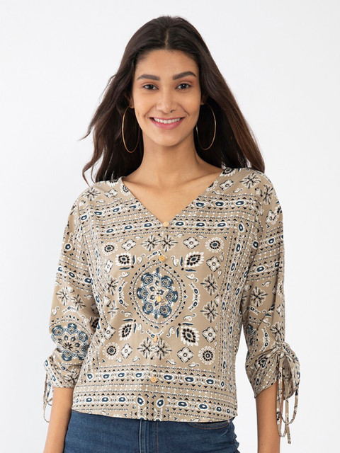

Zink London Beige Animal Regular Top