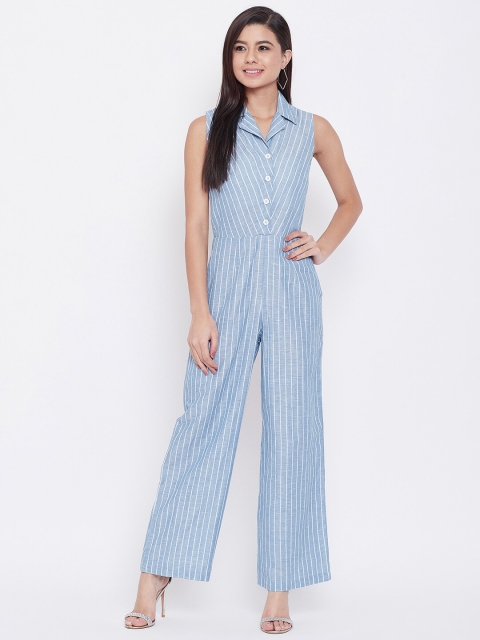 

Nun Blue & White Striped Basic Jumpsuit