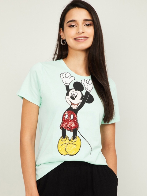 

Ginger by Lifestyle Women Green Printed T-shirt