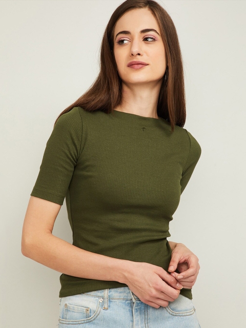 

Ginger by Lifestyle Olive Green Regular Top